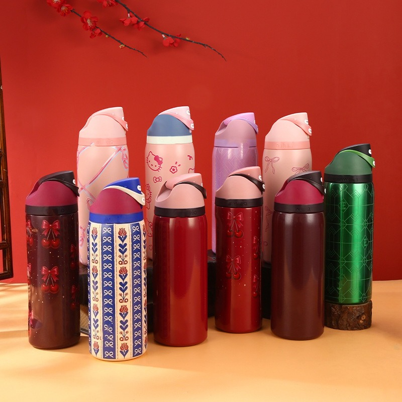 Cold Brew Bottle - 32oz Insulated Water Bottle Straw Double