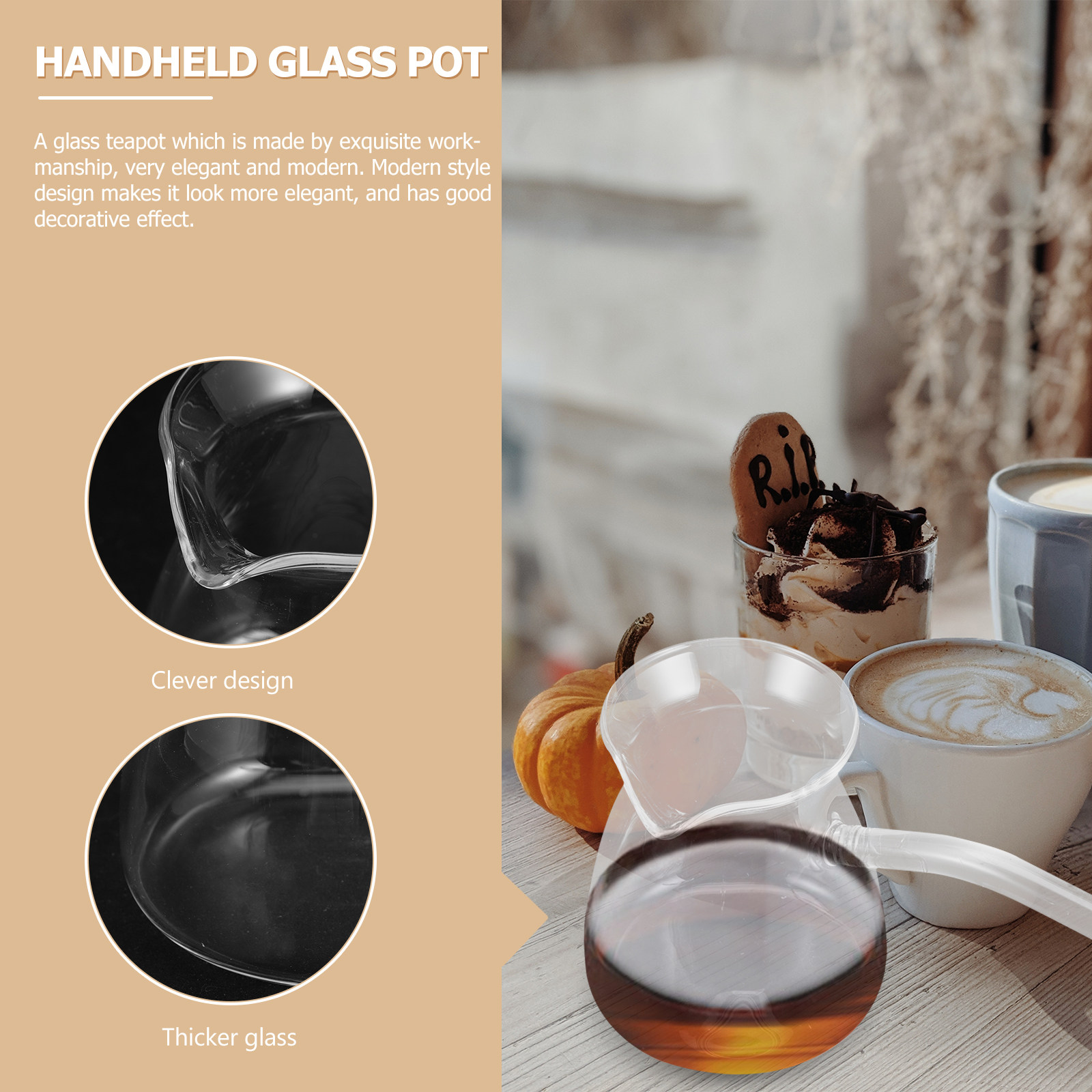 Coffee Tea Pots - Sturdy Thickened Glass Teapot Comfortable Grip