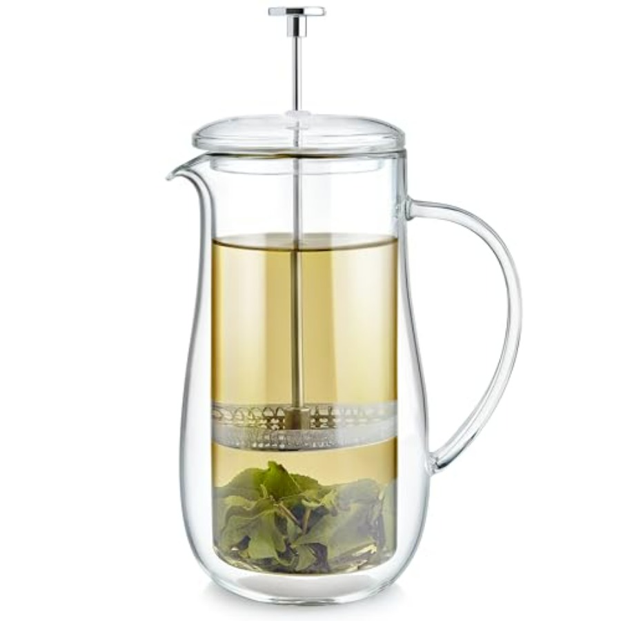 Coffee Tea Press - Insulated Double-Walled Glass French Press –