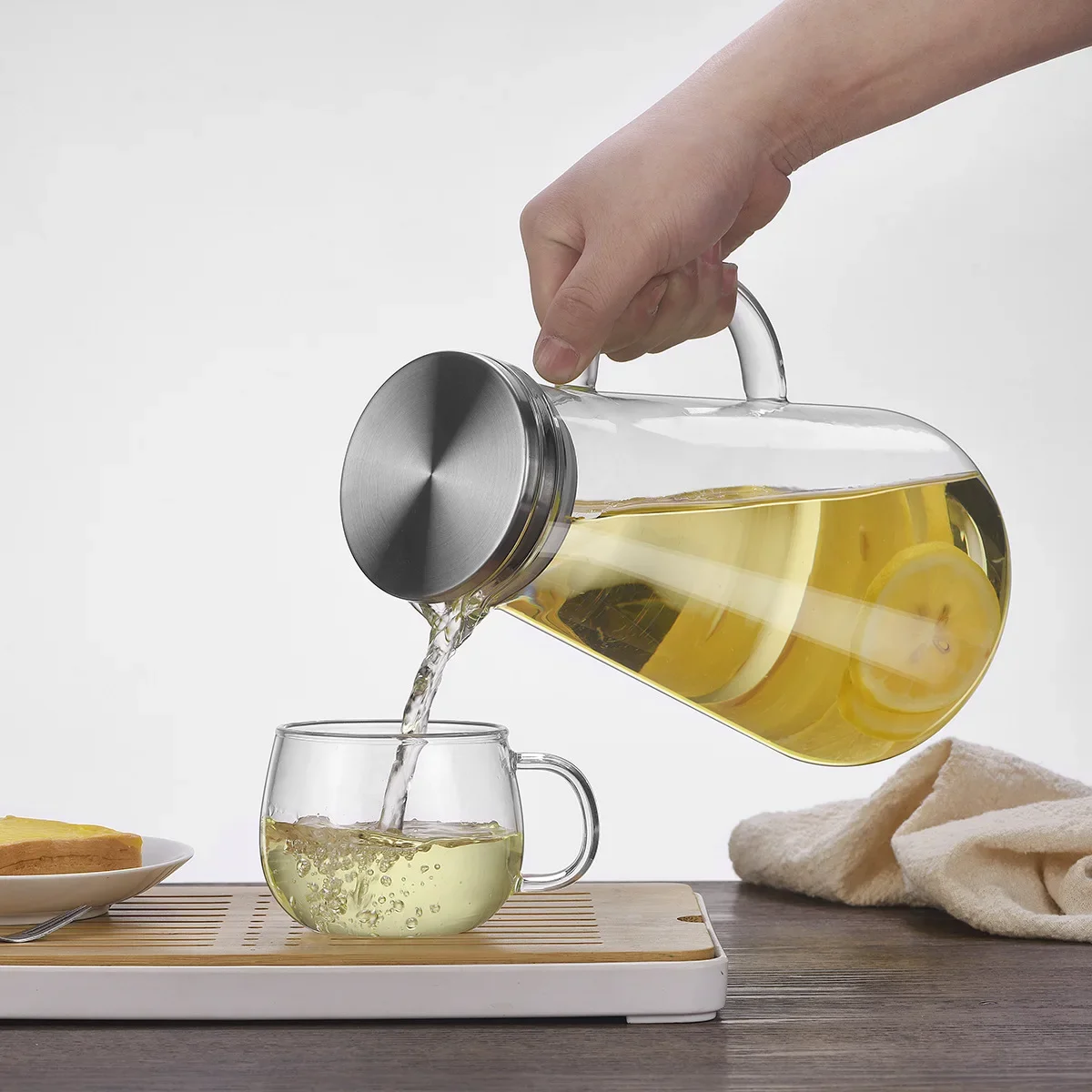 2.2L Glasses Cold Water Bottle - Coffee Tea Decanter avis et prix
