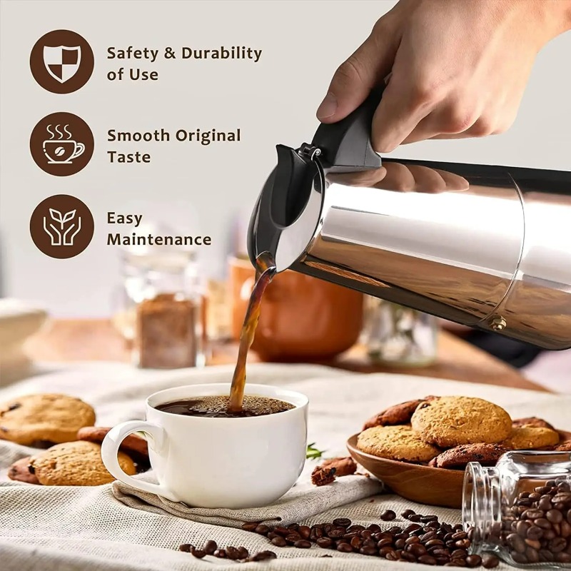 6 Cup Mocha Pot Stainless Stee - Moka Pot Stove avis et prix