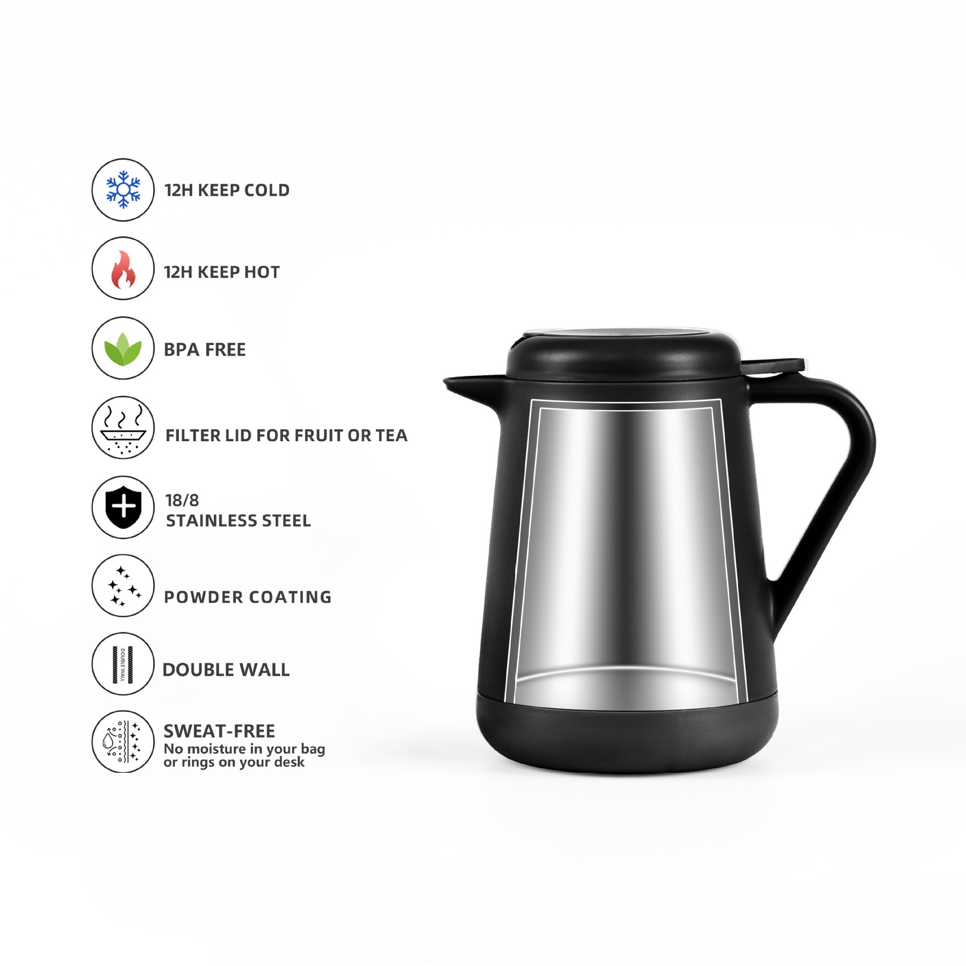Ideus 20oz Stainless Steel Ins - Coffee Tea Pots avis et prix