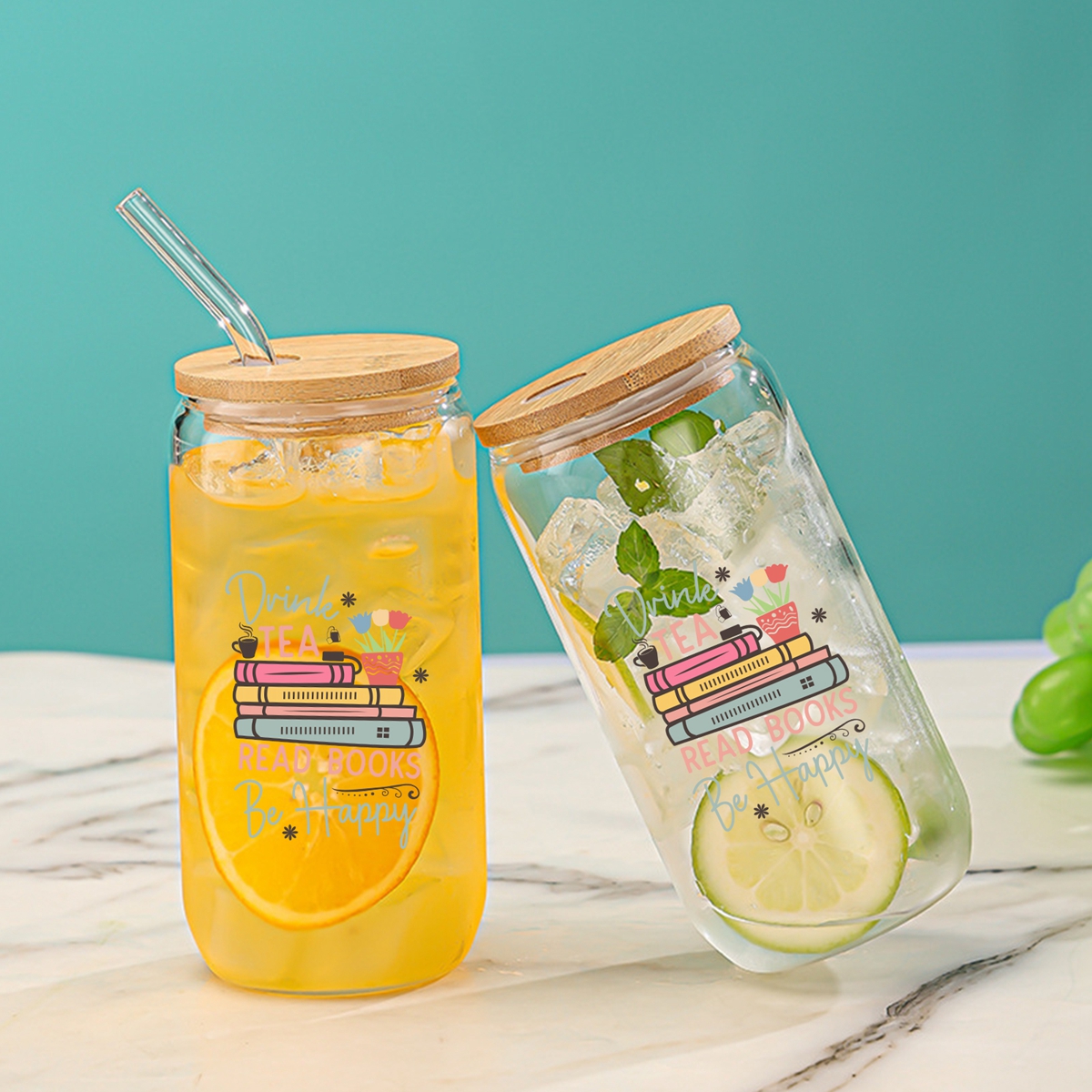 1pc Drink Tea Read Books Be Ha - Coffee Tea Library avis et prix