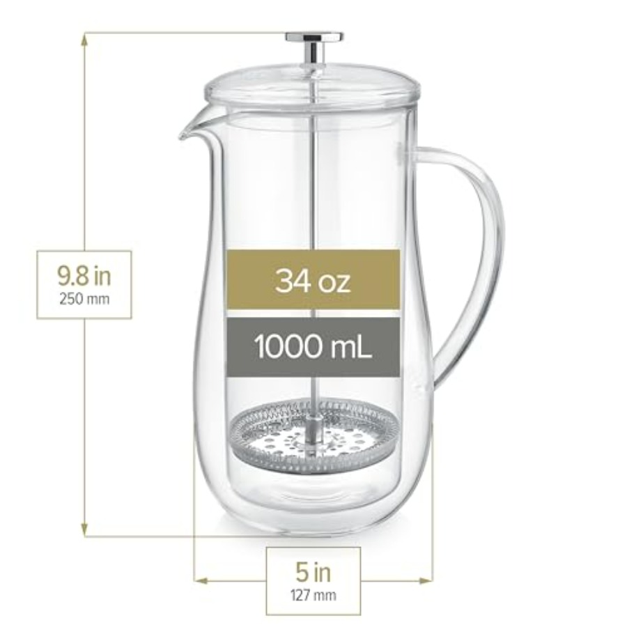 Insulated Double-Walled Glass  - Coffee Tea Press avis et prix