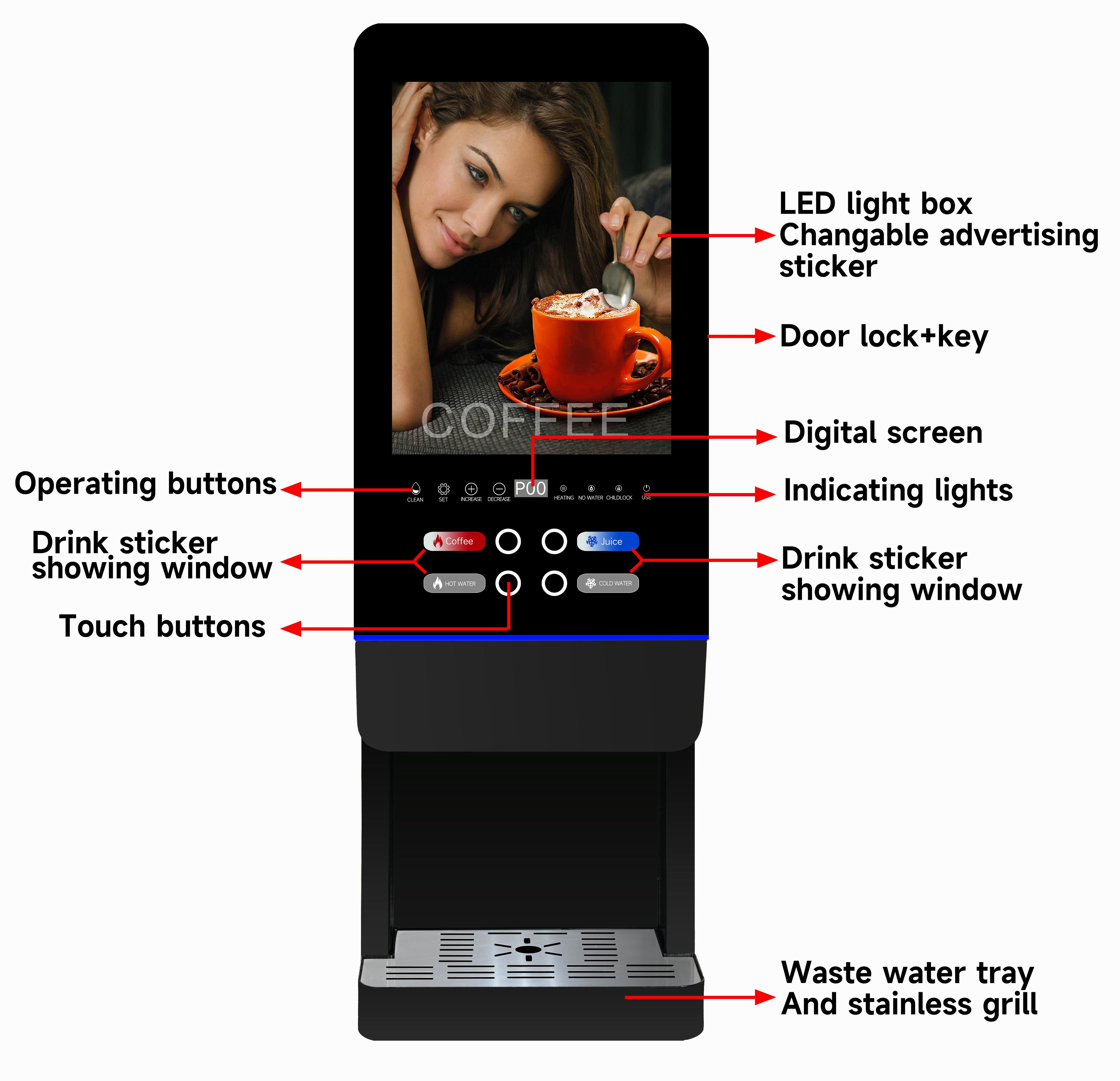 Office milk tea vending machin - Coffee Tea Vending Machine For Office avis et prix