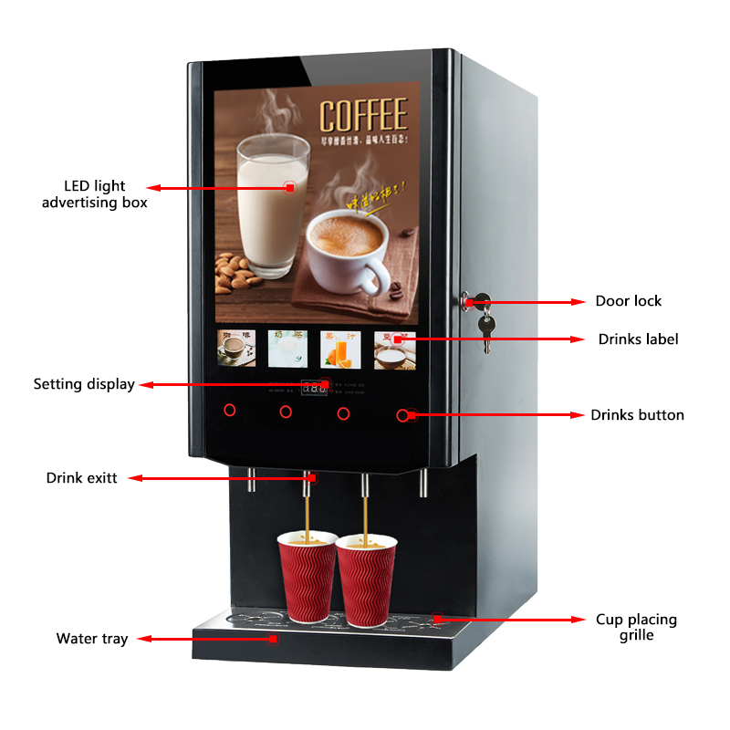 40S 4 Flavours Milk Tea Vendin - Coffee Tea Vending Machine For Office avis et prix